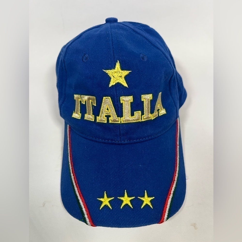 Vintage 90s Italia blue embroidered glitzy baseball adjustable cap Italy